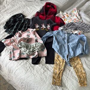 2T 10pc Toddler Girl Clothes Bundle Multiple Brands Summer Spring Fall Winter